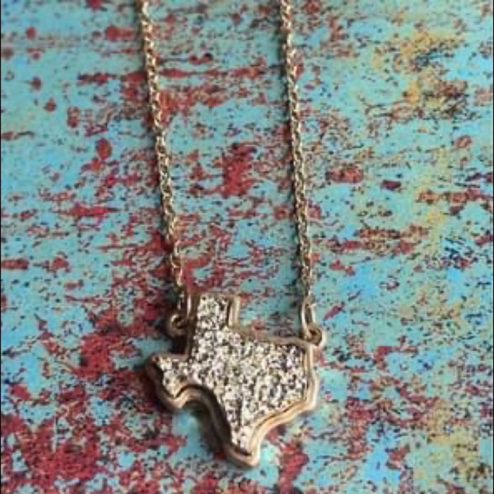 Clear Silver Druzy Texas Necklace
